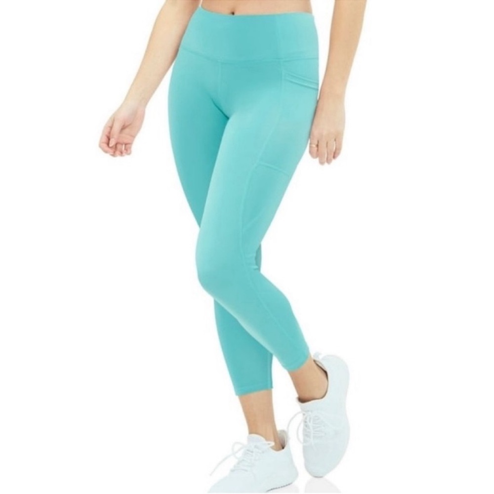 Nicole Miller Sport Crop Active Leggings Capri Pants Light Blue Plus Size 2X